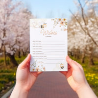 Carte de souhaits de Baby shower d'abeille au miel