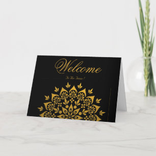 Carte de souhaits de bienvenue Lotus Minimal Blanc