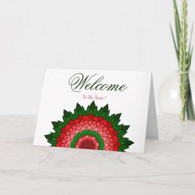 Carte de souhaits de bienvenue Lotus Minimal Blanc (Devant)