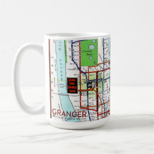 Carte de souterrain de New York tasse blanche