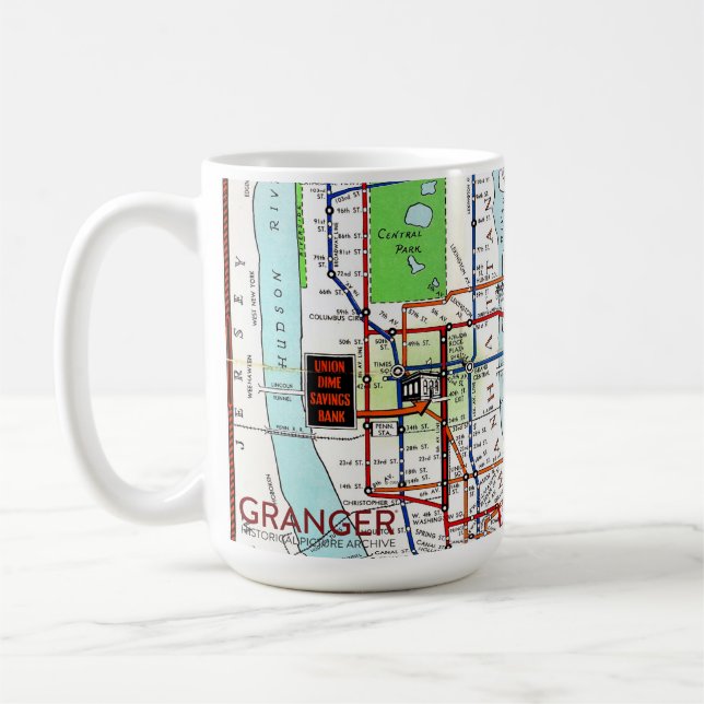 Carte de souterrain de New York tasse blanche (Gauche)