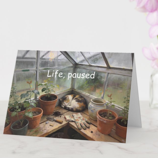Carte de soutien avec un chat charmant qui fait la (Catnap Encouragement All-Occasion Custom Card)