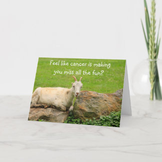 Carte de soutien contre le cancer avec des chèvres