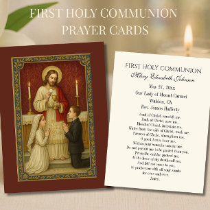 Carte de souvenir catholique de première communion