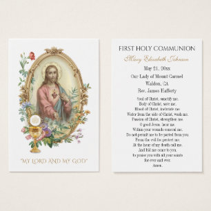 Carte de souvenir de communion catholique pour gar