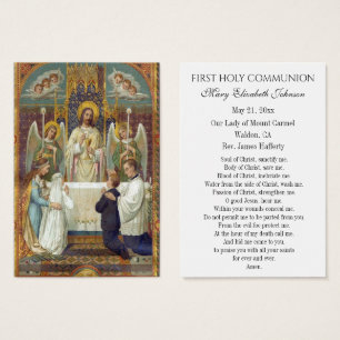 Carte de souvenir de première communion catholique