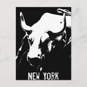 Carte de souvenir New York Postcard Bull Statue NY