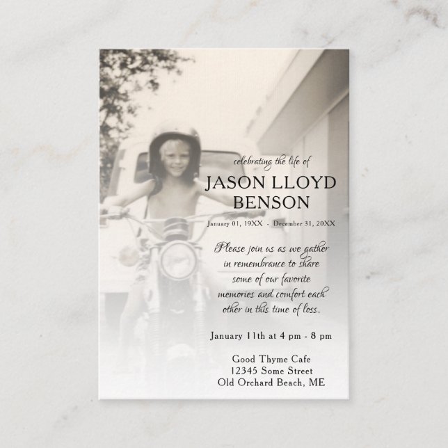 carte de souvenir photo du côté gauche (Devant)