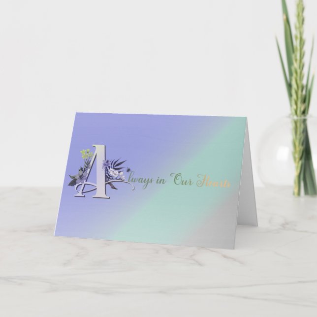 Carte de souvenir Toujours dans nos coeurs (Devant)