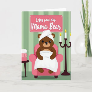 Carte de spa pour la fête des mères avec un ours