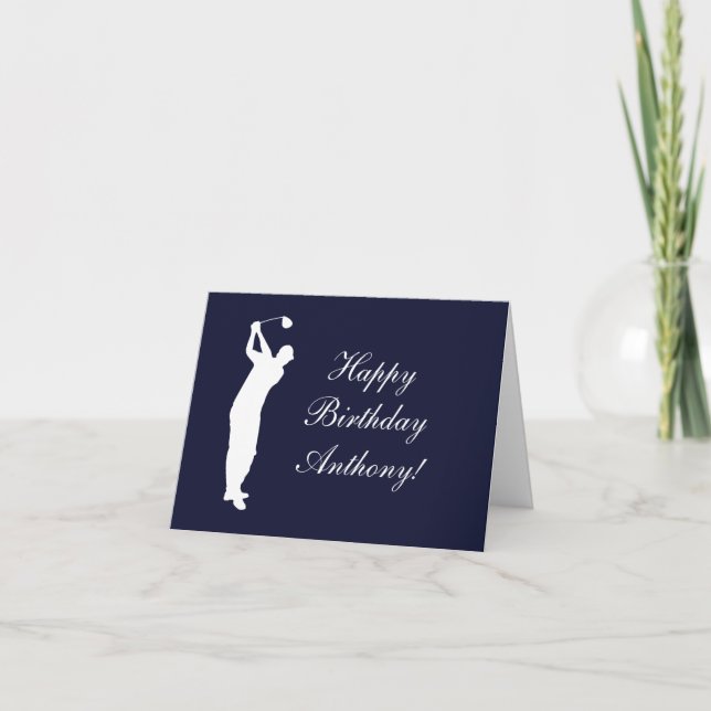 Carte de sports de golfeur de joyeux anniversaire  (Devant)