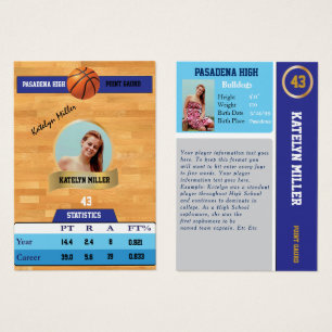 Carte de sports marchande de basket-ball bleu avec