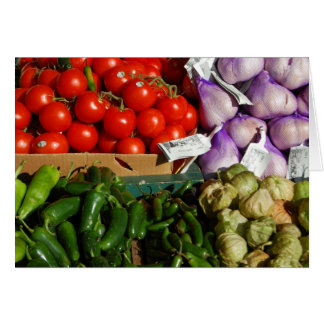 Carte de stand du marché des légumes