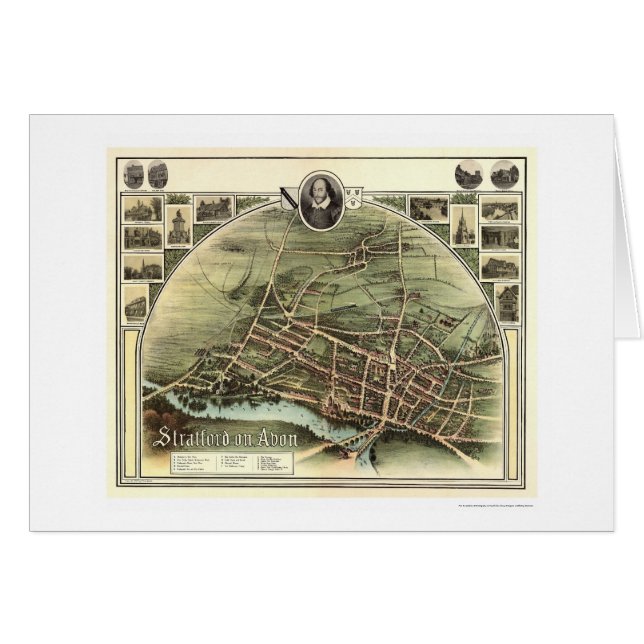 Carte de Stratford sur Avon, Angleterre par le (Devant horizontal)