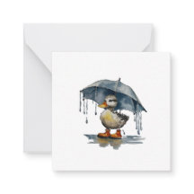 Carte de style carte postale Fluffy Duckling