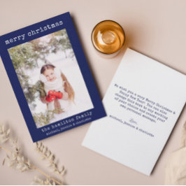 Carte de style minimaliste de la photo de Noël fam