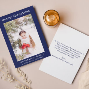 Carte de style minimaliste de la photo de Noël fam