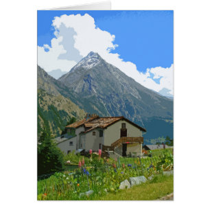 Carte de style poster rétro Saas Fee