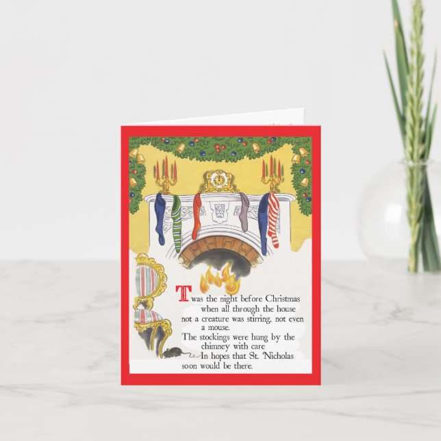 Carte de style rétro "Nuit avant Noël" (Devant)
