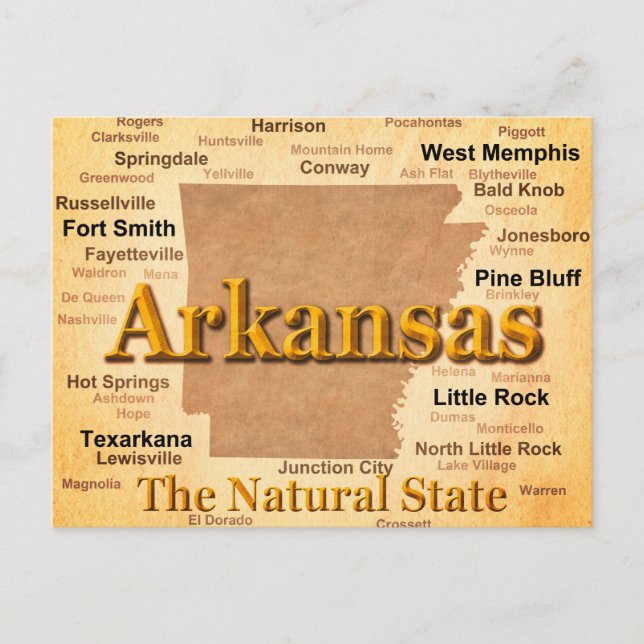 Carte de style Vintage Arkansas (Devant)