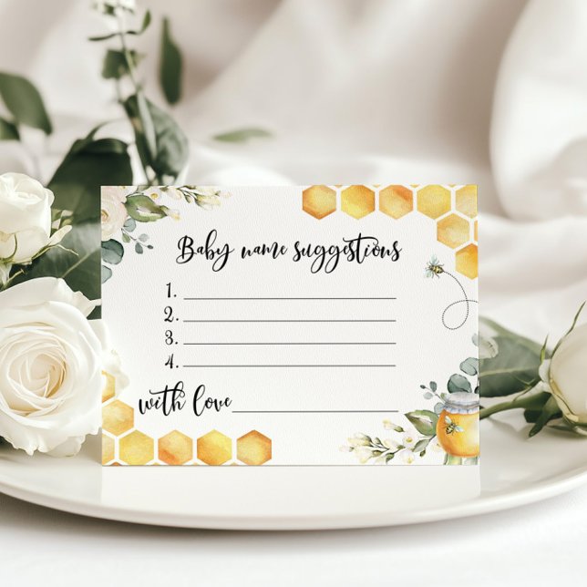Carte de suggestions de nom de bébé d'abeilles (Créateur téléchargé)