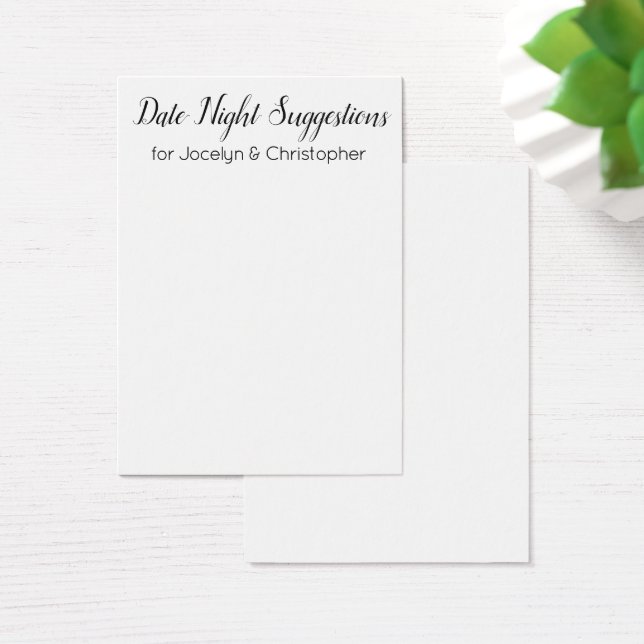 Carte de suggestions de nuit simple et élégante (Bureau)