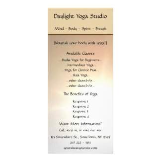 Carte de support de studio de yoga de lumière du