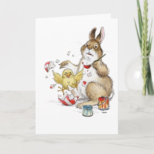 Carte de surprise de peinture d'œuf de Pâques ! (Devant)