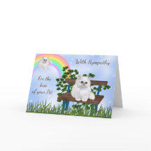 Carte de Sympathie avec chat et chat blanc avec ai