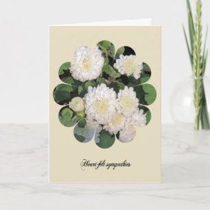 Carte de sympathie avec fleurs de chrysanthème bla