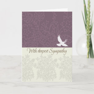 Carte de sympathie avec la colombe, la sympathie