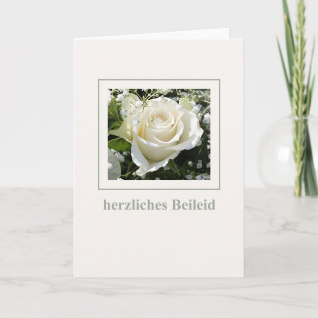carte de sympathie blanche rose allemande (Devant)