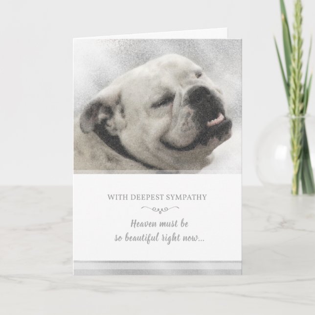 Carte de sympathie Bulldog - Le paradis doit être  (Devant)