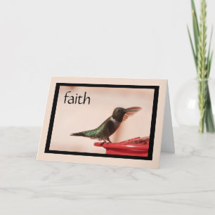 Carte de sympathie : Colibri avec verset sur la ca