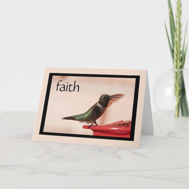 Carte de sympathie : Colibri avec verset sur la ca (Devant)