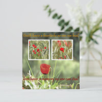 Carte de sympathie Coquelicot de chagrin d'amour a