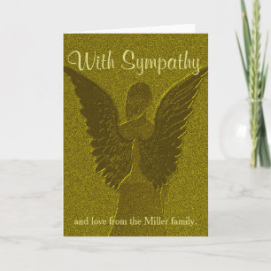 Carte de Sympathie d'Ange Or Personnalisée