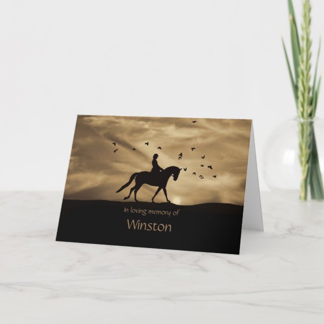 Carte de sympathie de cheval de dressage, nom fait (Devant)