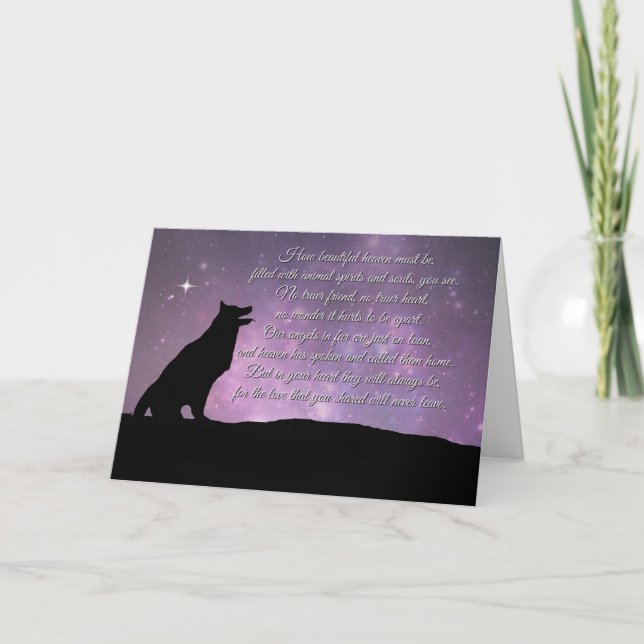 Carte de sympathie de chien avec le poème (Devant)
