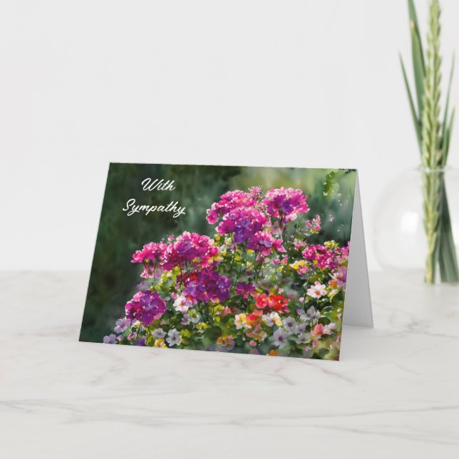 Carte de Sympathie de Jardin de Fleurs Sunny (Devant)