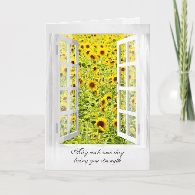 Carte de Sympathie de la fenêtre des tournesols ja (Devant)