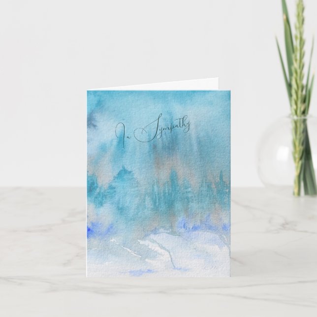 Carte de sympathie en Aquarelle de bois Turquoise (Devant)