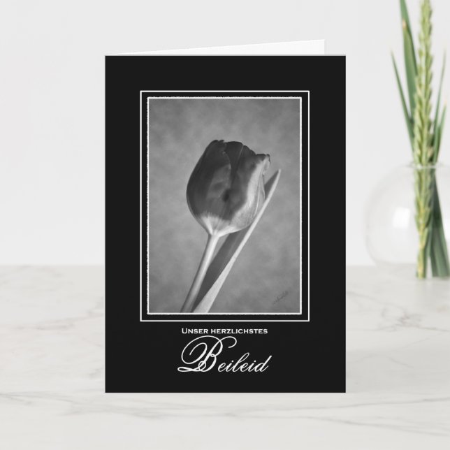 Carte de sympathie en langue allemande Tulip (Devant)