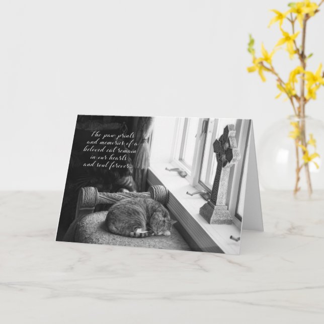 Carte de sympathie en noir et blanc pour la perte  (Fleur jaune)