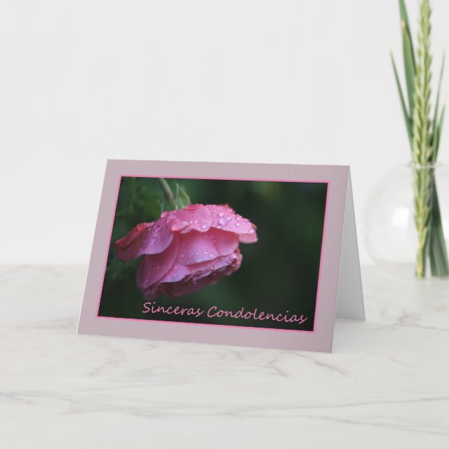 Carte de sympathie espagnole Sinceras Condolencias (Devant)