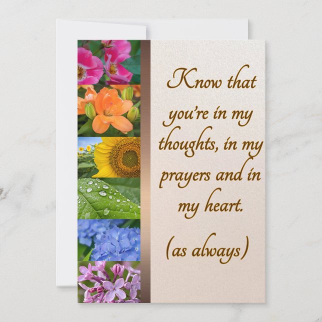 Carte de sympathie florale arc-en-ciel (Devant)