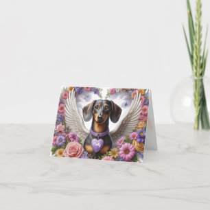 CARTE DE SYMPATHIE FLORALE CUSTOMISÉE DACHSHUND