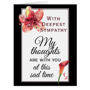 Carte de Sympathie florale Lily noire