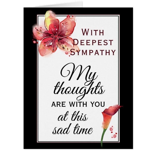 Carte de Sympathie florale Lily noire (Devant)