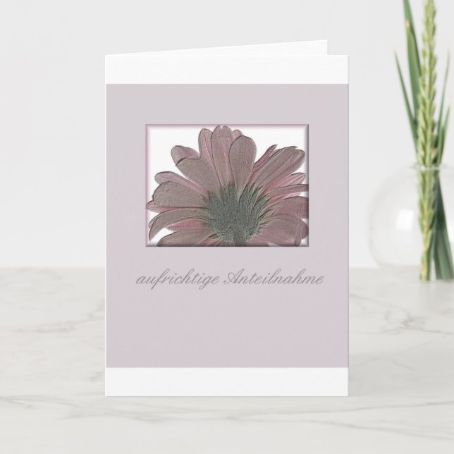 carte de sympathie gerbera rose allemand (Devant)